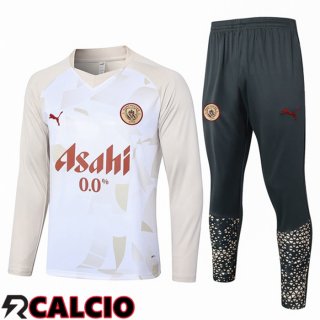 Insieme Tuta Calcio Manchester City Bianco Giallo 2024/2025