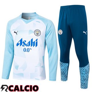 Insieme Tuta Calcio Manchester City Bianco Blu 2024/2025