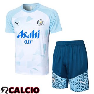 T Shirt Allenamento Manchester City + Pantaloncini Blu 2024/2025