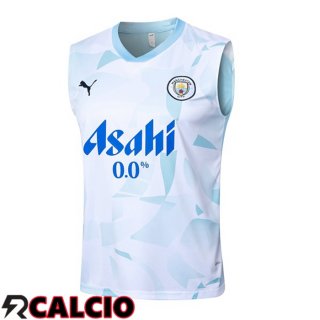 Canotta Allenamento Manchester City Blu Bianco 2024/2025  Canotta Allenamento Manchester City Blu Bianco 2024/2025
