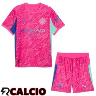 Maglia Manchester City Bambino Portiere Rosa 2025/2026  Maglia Manchester City Bambino Portiere Rosa 2025/2026