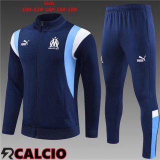 Insieme Tuta Calcio - Giacca Marsiglia Bambino Blu Reale 2023/2024