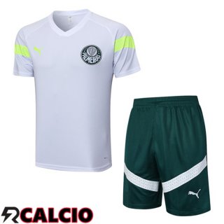 T Shirt Allenamento Palmeiras + Pantaloncini Bianco 2023/2024  T Shirt Allenamento Palmeiras + Pantaloncini Bianco 2023/2024