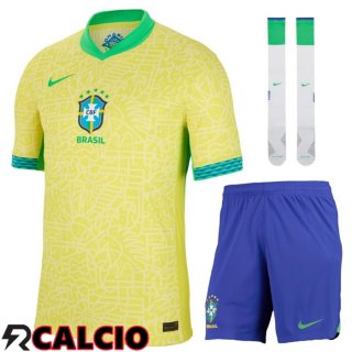 Maglia Nazionale Brasile Prima (Pantaloncini + Calzini) 2024/2025