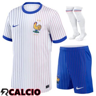 Maglie Calcio Francia Seconda (Pantaloncini + Calzini) UEFA Euro 2024