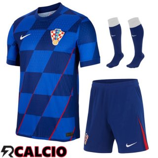Maglie Calcio Croazia Seconda (Pantaloncini + Calzini) UEFA Euro 2024