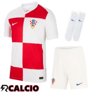 Maglie Calcio Croazia Prima (Pantaloncini + Calzini) UEFA Euro 2024