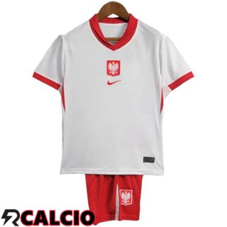 Nuova Maglie Calcio Polonia Bambino Prima 2024/2025