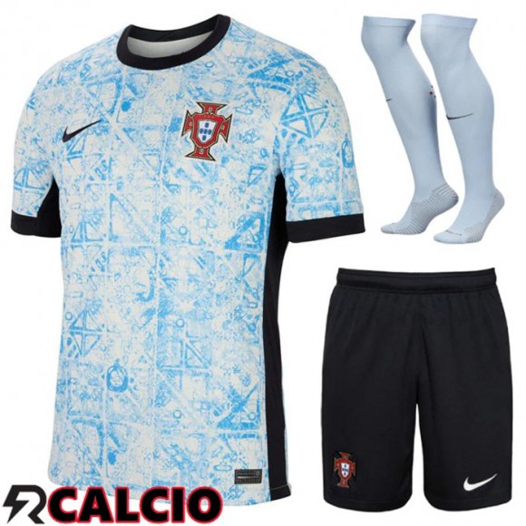 Maglie Calcio Portogallo Seconda (Pantaloncini + Calzini) UEFA Euro 2024