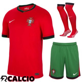 Maglie Calcio Portogallo Prima (Pantaloncini + Calzini) UEFA Euro 2024