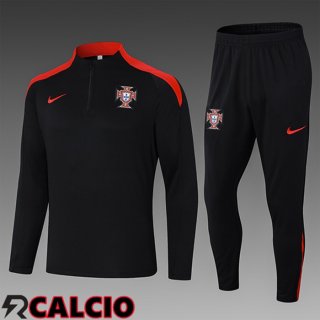 Insieme Tuta Calcio Portogallo Bambino Nero 2024/2025