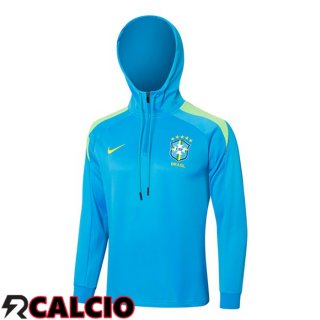Felpa Con Cappuccio Brasile Blu 2024/2025  Felpa Con Cappuccio Brasile Blu 2024/2025