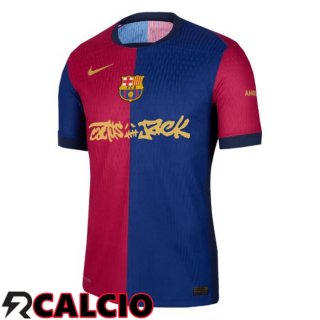 Prima Maglia FC Barcellona Travis Scott Blu Rosso 2024/2025
