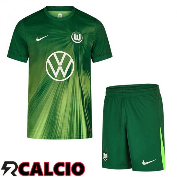 Prima Maglia Vfl Wolfsburg Bambino Verde 2025/2026