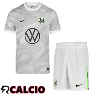 Seconda Maglia Vfl Wolfsburg Bambino Grigio 2025/2026  Seconda Maglia Vfl Wolfsburg Bambino Grigio 2025/2026