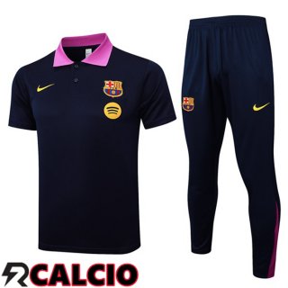 Insieme Polo FC Barcellona + Pantaloni Blu Reale 2025/2026