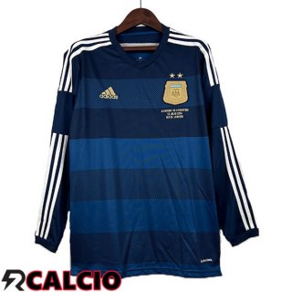 Seconda Maglia Argentina Retro Manica Lunga Blu Reale 2014