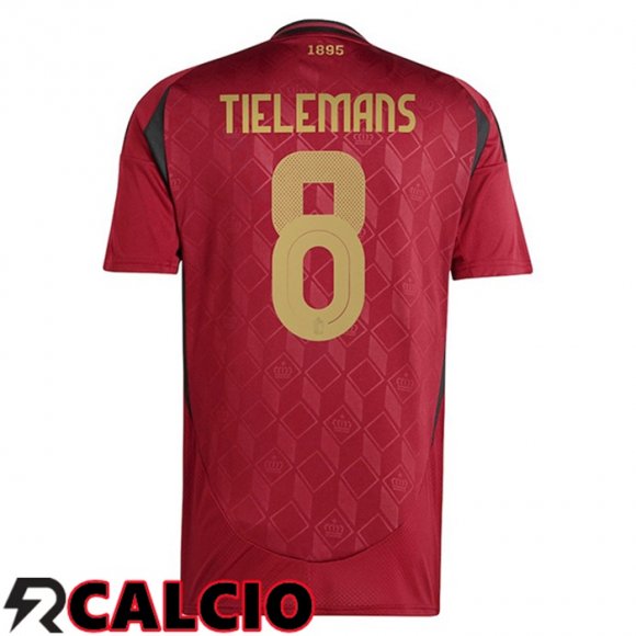 Maglie Calcio Belgio (TIELEMANS 8) Prima UEFA Euro 2024