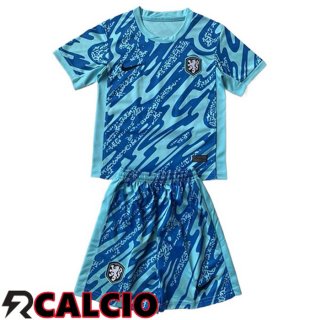 Maglie Calcio Paesi Bassi Bambino Portiere Azzurro 2024/2025