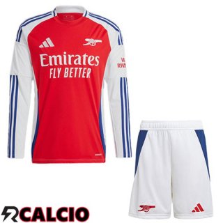 Maglie Calcio Arsenal Bambino Prima Manica Lunga Rosso Bianco 2024/2025