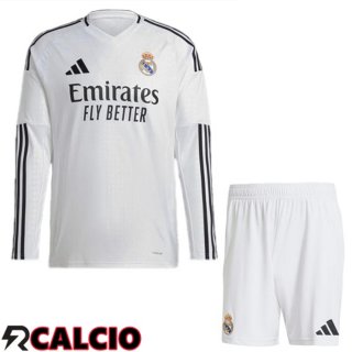 Maglie Calcio Real Madrid Bambino Prima Manica Lunga Bianco 2024/2025