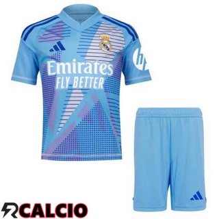 Maglie Calcio Real Madrid Bambino Portiere Blu 2024/2025