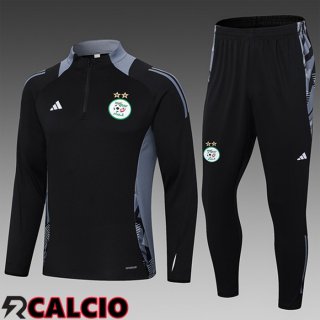 Insieme Tuta Calcio Algeria Bambino Nero 2024/2025  Insieme Tuta Calcio Algeria Bambino Nero 2024/2025