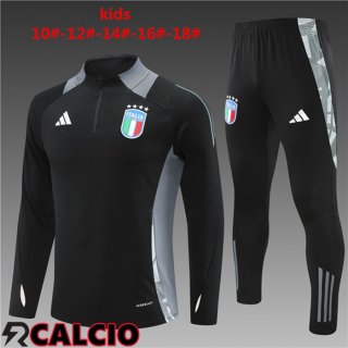 Insieme Tuta Calcio Italia Bambino Nero 2024/2025  Insieme Tuta Calcio Italia Bambino Nero 2024/2025