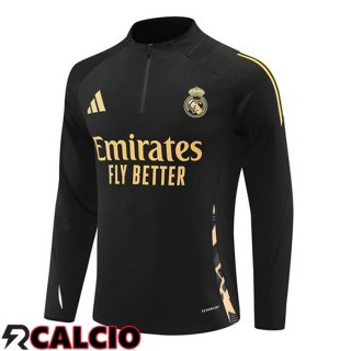 Felpa Allenamento Real Madrid Nero 2024/2025  Felpa Allenamento Real Madrid Nero 2024/2025