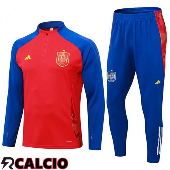 Insieme Tuta Calcio Spagna Rosso Blu 2024/2025  Insieme Tuta Calcio Spagna Rosso Blu 2024/2025