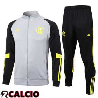 Insieme Tuta Calcio - Giacca Flamengo Grigio 2024/2025