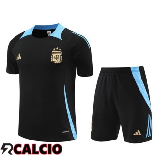 Insieme T Shirt Allenamento Argentina + Pantaloncini Nero 2024/2025