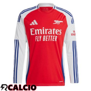 Maglie Calcio Arsenal Prima Manica Lunga Rosso Bianco 2024/2025