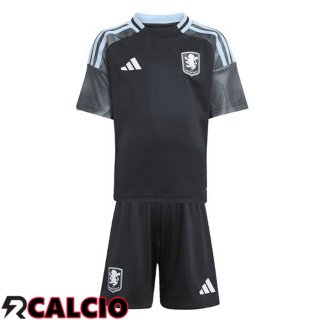 Maglie Calcio Aston Villa Bambino Seconda Nero 2025/2026  Maglie Calcio Aston Villa Bambino Seconda Nero 2025/2026