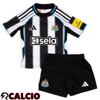 Maglie Calcio Newcastle United Bambino Prima Bianco Nero 2025/2026  Maglie Calcio Newcastle United Bambino Prima Bianco Nero 2025/2026