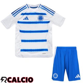 Maglie Calcio Cruzeiro EC Bambino Seconda Bianco Blu 2025/2026  Maglie Calcio Cruzeiro EC Bambino Seconda Bianco Blu 2025/2026