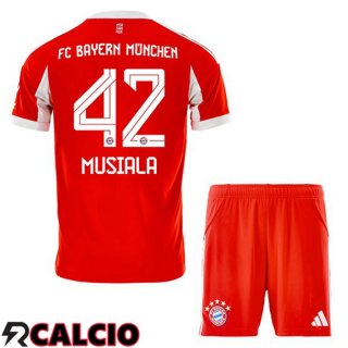 Maglie Calcio Bayern Monaco (Musiala 42) Bambino Prima Rosso 2025/2026
