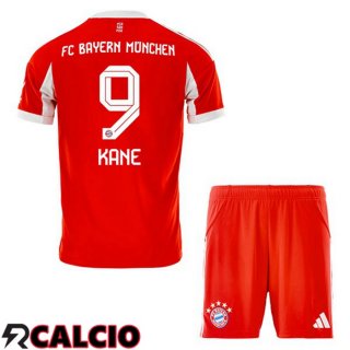 Maglie Calcio Bayern Monaco (Kane 9) Bambino Prima Rosso 2025/2026