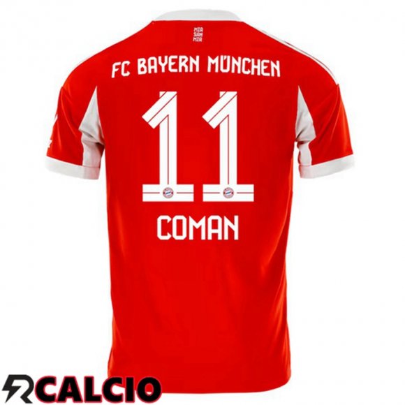 Maglie Calcio Bayern Monaco (Coman 11) Prima Rosso 2025/2026