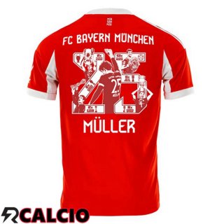 Maglie Calcio Bayern Monaco (Müller 25) Prima Edizione Speciale Rosso 2025/2026  Maglie Calcio Bayern Monaco (Müller 25) Prima Edizione Speciale Rosso 2025/2026