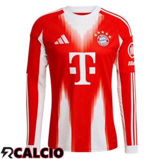 Maglie Calcio Bayern Monaco Prima Manica Lunga Rosso 2025/2026  Maglie Calcio Bayern Monaco Prima Manica Lunga Rosso 2025/2026