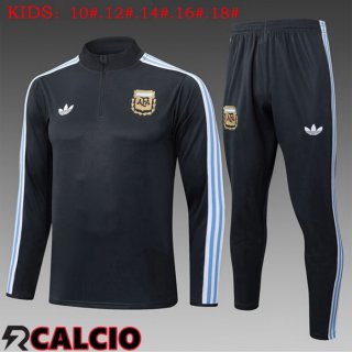 Insieme Tuta Calcio Argentina Bambino Nero 2025/2026  Insieme Tuta Calcio Argentina Bambino Nero 2025/2026