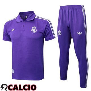 Insieme Polo Real Madrid + Pantaloni Viola 2025/2026  Insieme Polo Real Madrid + Pantaloni Viola 2025/2026