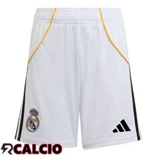 Pantaloncini Calcio Real Madrid Prima Bianco 2025/2026