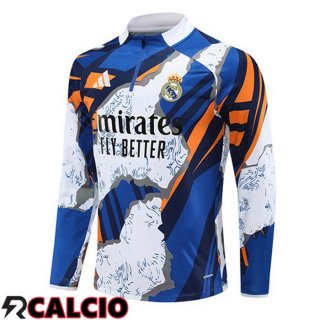 Felpa Allenamento Real Madrid Blu Bianco 2025/2026  Felpa Allenamento Real Madrid Blu Bianco 2025/2026