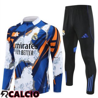 Insieme Tuta Calcio Real Madrid Blu Bianco 2025/2026  Insieme Tuta Calcio Real Madrid Blu Bianco 2025/2026