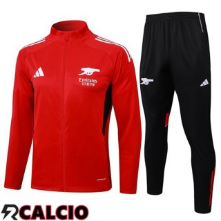 Insieme Tuta Calcio - Giacca Arsenal Rosso 2025/2026  Insieme Tuta Calcio - Giacca Arsenal Rosso 2025/2026