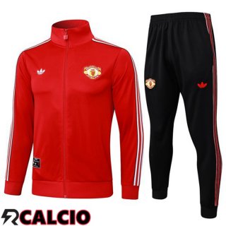 Insieme Tuta Calcio - Giacca Manchester United Rosso 2025/2026  Insieme Tuta Calcio - Giacca Manchester United Rosso 2025/2026