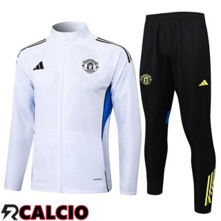 Insieme Tuta Calcio - Giacca Manchester United Bianco 2025/2026  Insieme Tuta Calcio - Giacca Manchester United Bianco 2025/2026