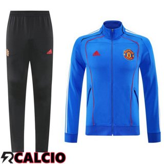 Insieme Tuta Calcio - Giacca Manchester United Blu 2025/2026  Insieme Tuta Calcio - Giacca Manchester United Blu 2025/2026